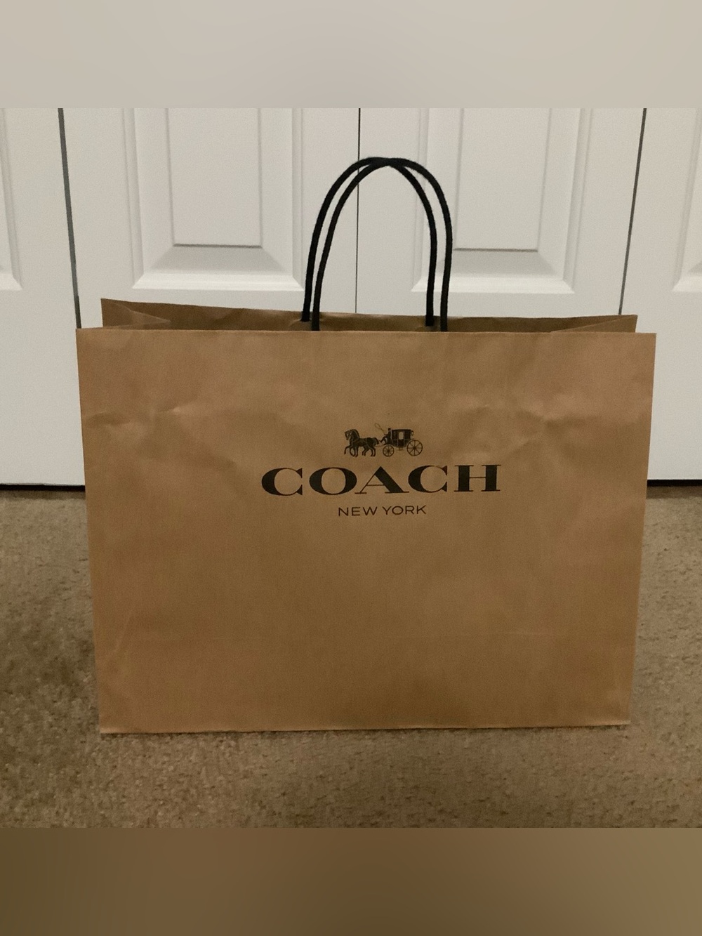 Coach Tan Paper Shopping Bag